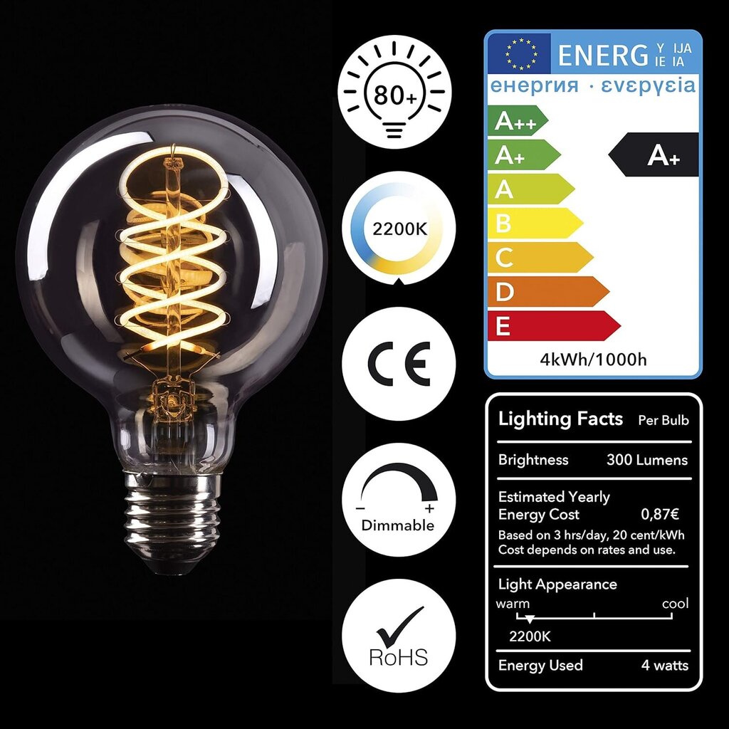 LED elektriskā spuldze E27, 3gab., 5W, 230V cena un informācija | Spuldzes | 220.lv