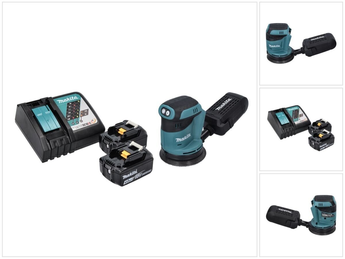 Akumulatora ekscentriskā slīpmašīna Makita DBO 180 RM, 18 V, ar akumulatoru un lādētāju cena un informācija | Slīpmašīnas | 220.lv