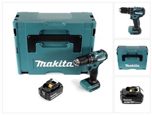 Аккумуляторная ударная дрель Makita DHP 483 T1J 18 В 40 Нм + 1x аккумулятор 5,0 Ач + Makpac - без зарядного блока цена и информация | Шуруповерты, дрели | 220.lv