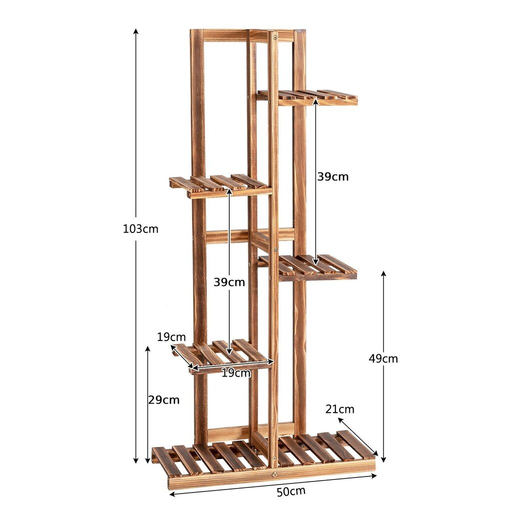 Puķu statīvs Costway, 50 x 21 x 103 cm цена и информация | Ziedu statīvi, puķu podu turētāji | 220.lv