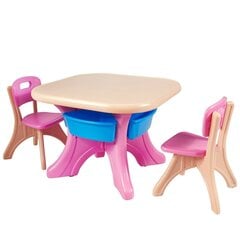 Bērnu aktivitāšu galds ar krēsliem Costway, rozā cena un informācija | Bērnu krēsliņi un bērnu galdiņi | 220.lv