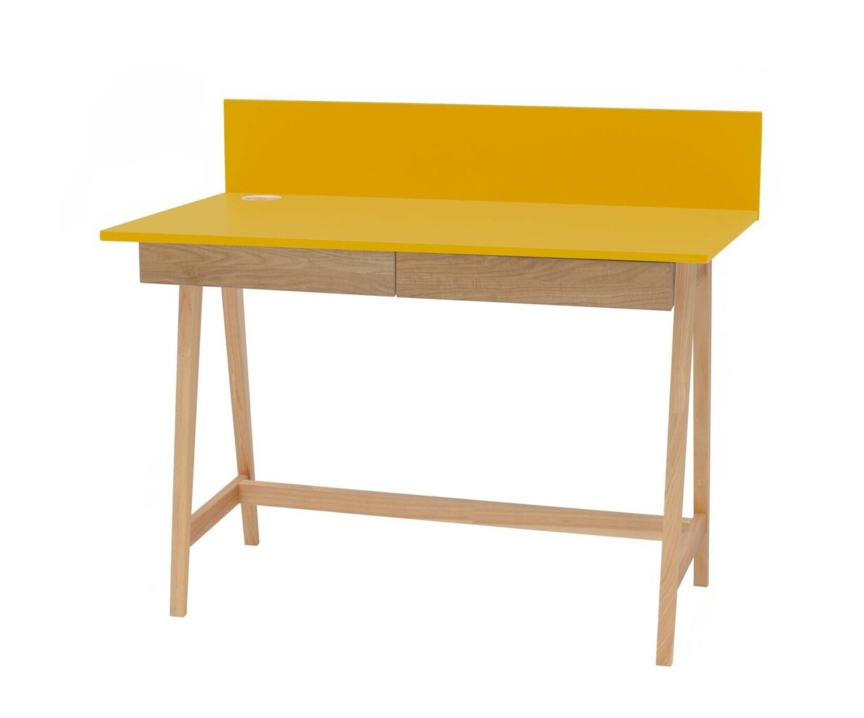 Rakstāmgalds Luka, 110x50 cm, dzeltens cena un informācija | Datorgaldi, rakstāmgaldi, biroja galdi | 220.lv