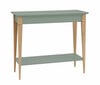 Konsoles galds ar plauktu Mimo, 85x35cm, pelēkzaļš cena un informācija | Konsoles galdiņi | 220.lv