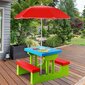 Bērnu piknika spēļu galds Costway, 137x79x67 cm, dažādas krāsas cena un informācija | Dārza mēbeles bērniem | 220.lv