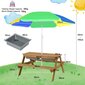 Bērnu piknika galds ar lietussargu Costway, dažādas krāsas cena un informācija | Dārza mēbeles bērniem | 220.lv