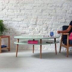 Kafijas galds Ovo High, 110x70 cm, zaļš цена и информация | Журнальные столики | 220.lv