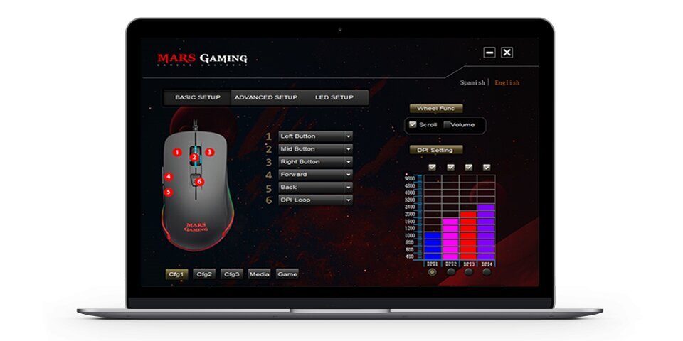 Mars Gaming MCPPRO Combo 3in1 Spēļu pele ar austiņām un paliktni RGB / 9800 DPI / USB 7.1 / 780x300mm cena un informācija | Peles | 220.lv