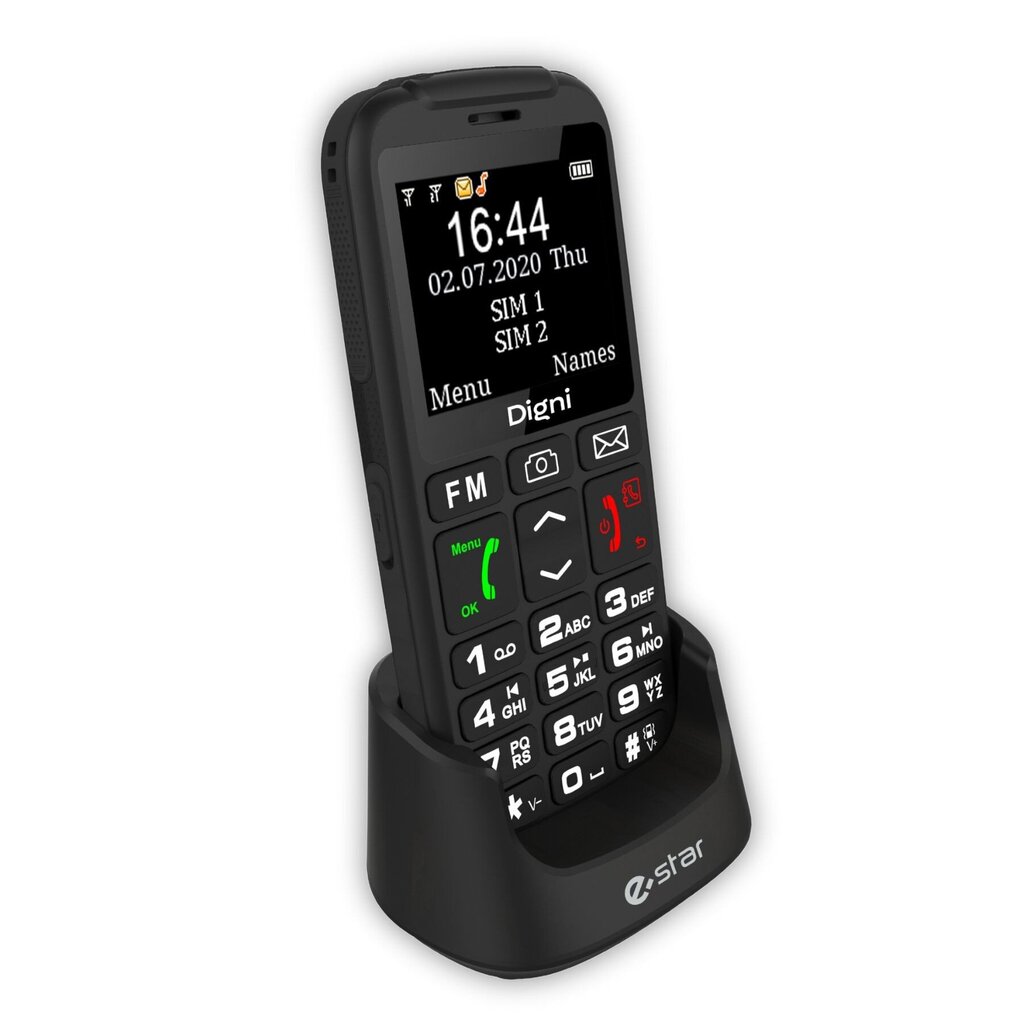 eSTAR Digni Talk Senior Phone Dual SIM Black cena un informācija | Mobilie telefoni | 220.lv