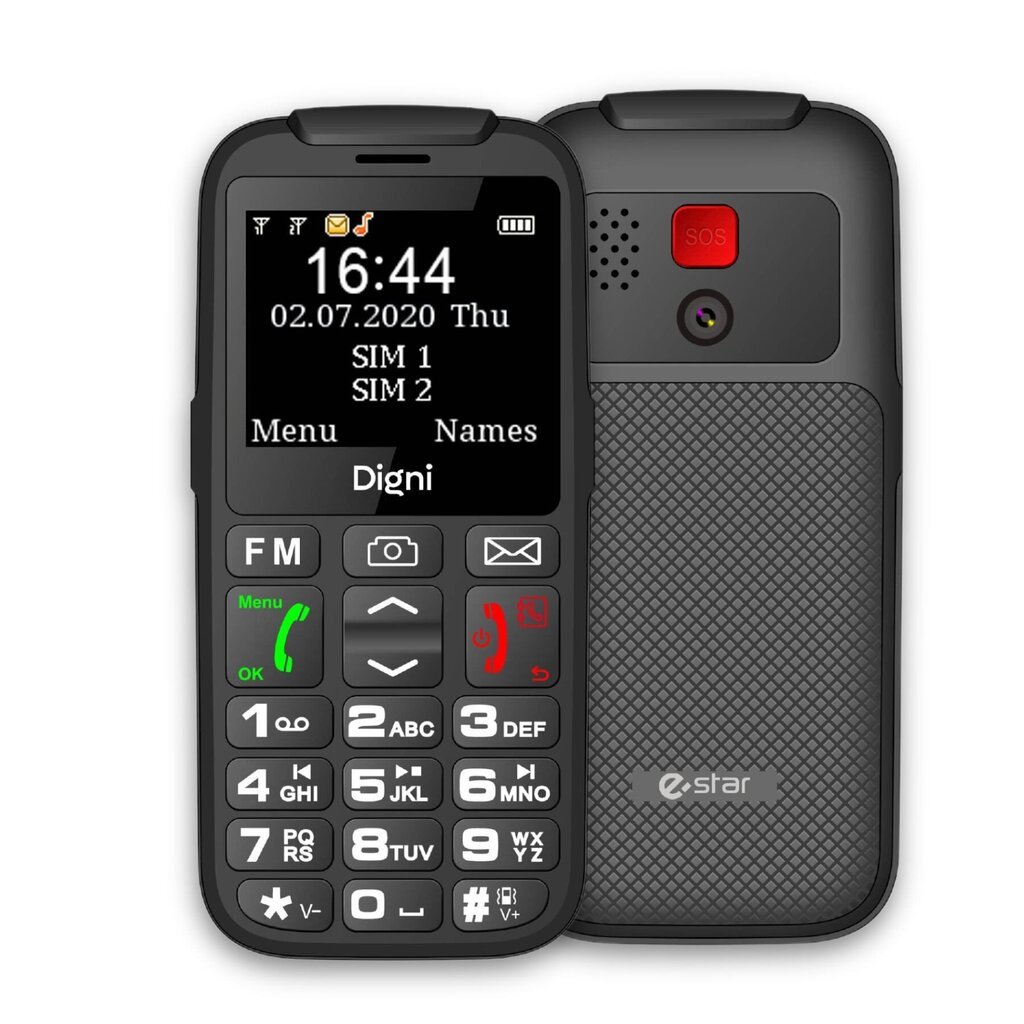 eSTAR Digni Talk Senior Dual SIM Black cena un informācija | Mobilie telefoni | 220.lv