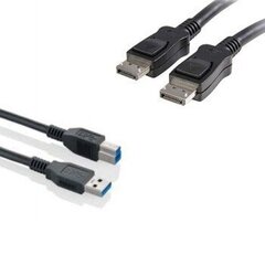 Fujitsu DP-DP & USB-A-USB-B, 65 cm cena un informācija | Kabeļi un vadi | 220.lv