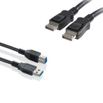 Fujitsu DP-DP & USB-A-USB-B, 65 cm цена и информация | Kabeļi un vadi | 220.lv