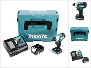 Аккумуляторная ударная дрель Makita DHP 483 RM1J 18В 40Нм Makpac + 1x аккумулятор 4,0 Ач + зарядный блок цена и информация | Шуруповерты, дрели | 220.lv