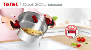 Tefal Cook&clip katliņu komplekts, 10gab., sudrabs цена и информация | Кастрюли, скороварки | 220.lv