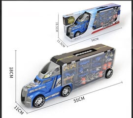 Большой 55 см полицейский грузовик 55 см задний гараж 8 машин + аксессуары цена и информация | Игрушки для мальчиков | 220.lv