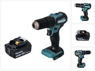 Аккумуляторная ударная дрель Makita DHP 483 T1 18 В 40 Нм + 1х аккумулятор 5,0 Ач - без устройства для зарядки цена и информация | Шуруповерты, дрели | 220.lv