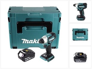 Аккумуляторный ударный гайковерт Makita DTD 155 G1J 18 В 140 Нм 1/4" + 1х аккумулятор 6,0 Ач + Makpac - без зарядного блока цена и информация | Шуруповерты, дрели | 220.lv