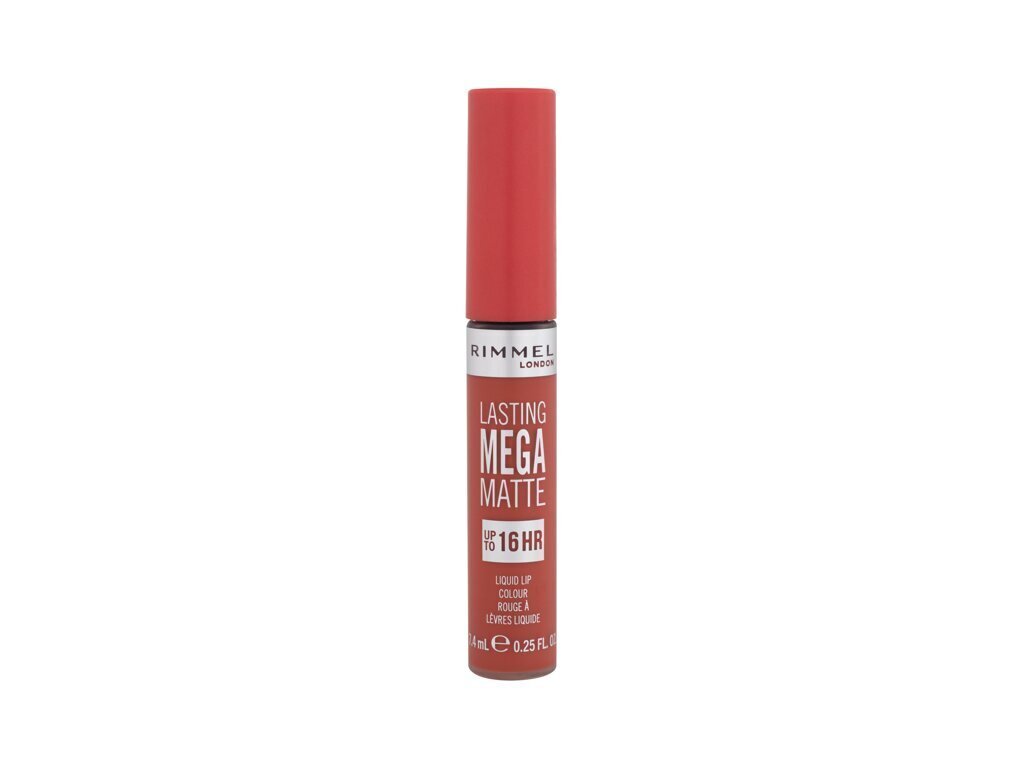 Lūpu krāsa Rimmel London Lasting Mega Matte šķidra lūpu krāsa, Scarlet Flames, 7,4 ml cena un informācija | Lūpu krāsas, balzāmi, spīdumi, vazelīns | 220.lv