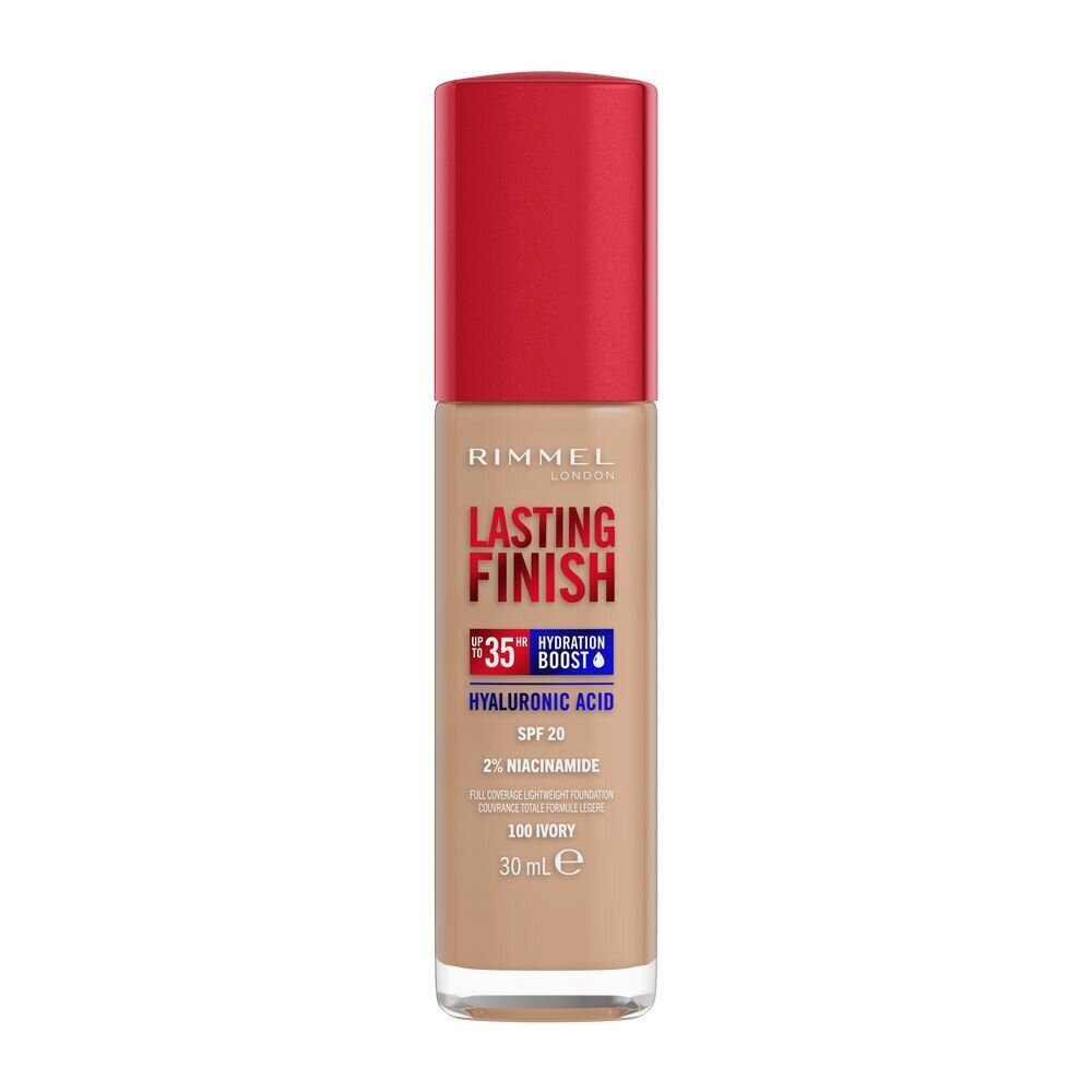 Tonālais krēms Rimmel London Lasting Finish SPF20, 100 Ivory, 30 ml цена и информация | Grima bāzes, tonālie krēmi, pūderi | 220.lv