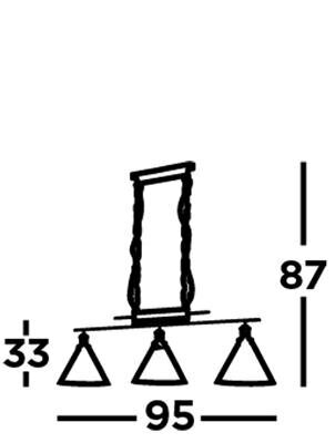 Searchlight Piekaramais gaismeklis Pyramid 1277-3CC cena un informācija | Lustras | 220.lv