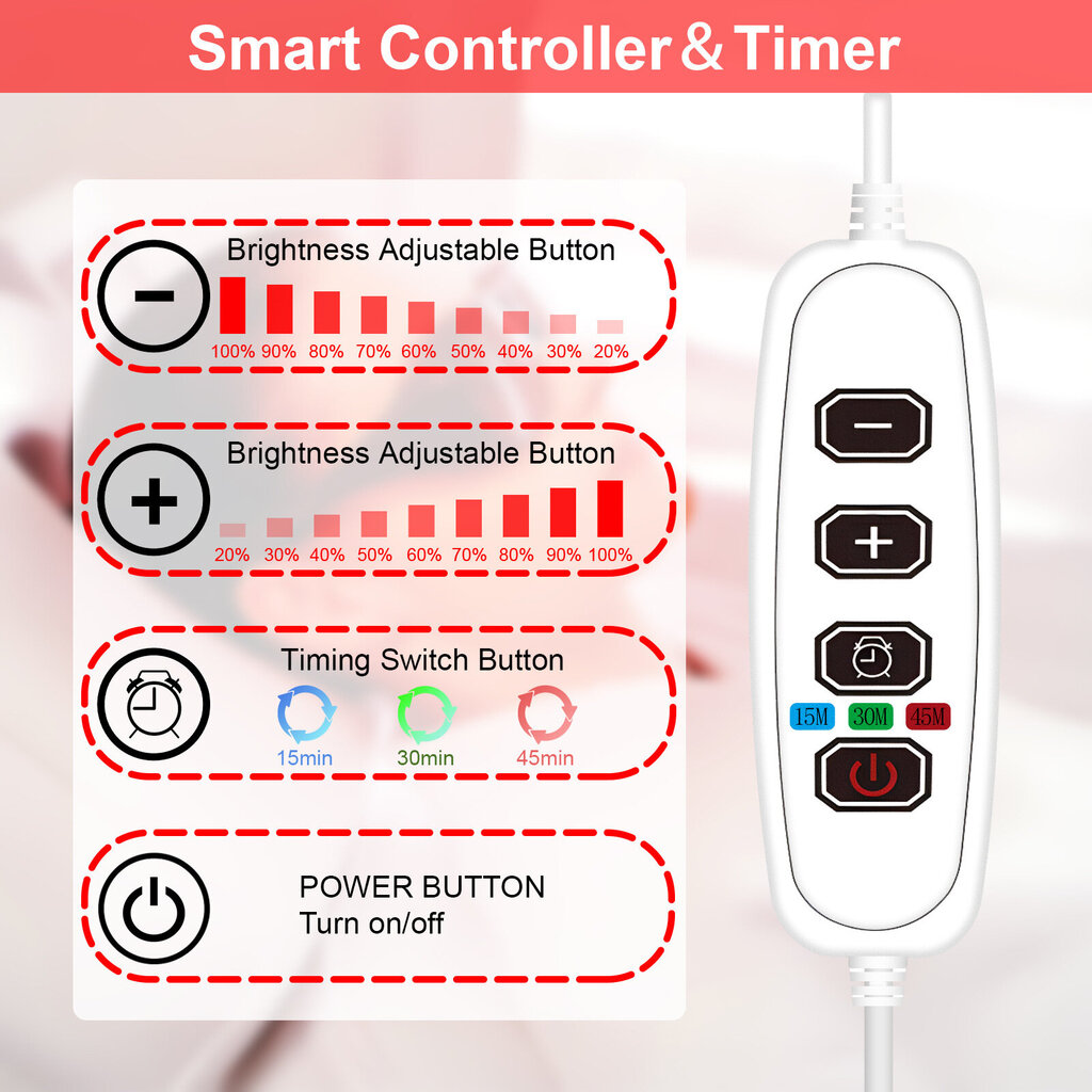 Sarkanās gaismas terapijas lampa sejas un ķermeņa kopšanai cena un informācija | Sildošās preces | 220.lv