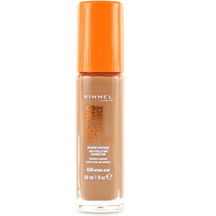 Tonālais krēms Rimmel Lasting Radiance Foundation, 400 Natural Beige, 30 ml cena un informācija | Grima bāzes, tonālie krēmi, pūderi | 220.lv