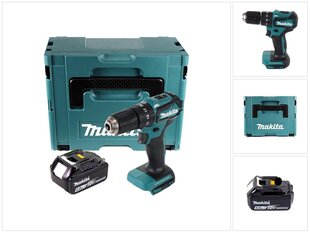 Аккумуляторная ударная дрель Makita DHP 483 G1J 18 В 40 Нм + 1х аккумулятор 6,0 Ач + Makpac - без зарядного блока цена и информация | Шуруповерты, дрели | 220.lv