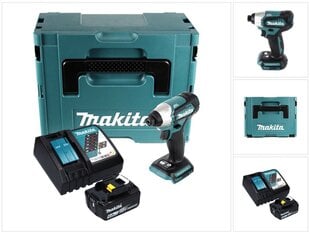 Аккумуляторный ударный гайковерт Makita DTD 155 RG1J 18 В 140 Нм 1/4" + 1х аккумулятор 6,0 Ач + зарядный блок + Makpac цена и информация | Шуруповерты, дрели | 220.lv