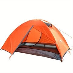 Двухслойная двухместная палатка, оранжевая цена и информация | Палатки | 220.lv