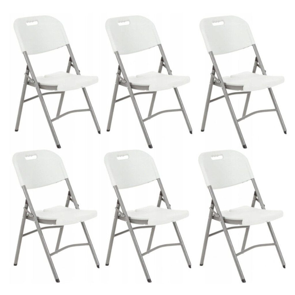 Krēslu komplekts, plastmasa, Viking, balts, 6gab. cena un informācija | Dārza krēsli | 220.lv