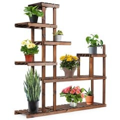 7-уровневая деревянная подставка для растений Costway 130,5 x 60 x 25 см цена и информация | Подставки для цветов, держатели для вазонов | 220.lv