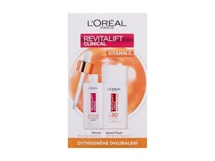 Косметический набор L'Oréal Paris: крем для лица, 50 мл + сыворотка, 30 мл цена и информация | Наносите на чистую кожу лица. Подержите около 10-15 минут и смойте водой. | 220.lv