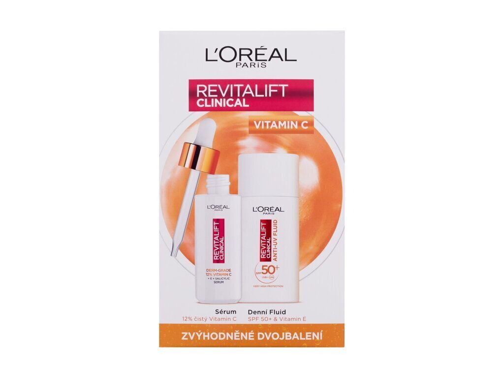 Kosmētikas komplekts L'Oréal Paris: sejas krēms, 50 ml + serums, 30 ml cena un informācija | Sejas krēmi | 220.lv