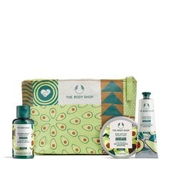 Ķermeņa kopšanas komplekts The Body Shop Avocado sievietēm: dušas želeja, 60 ml + roku krēms, 30 ml + ķermeņa sviests, 50 ml + kosmētikas somiņa cena un informācija | Dušas želejas, eļļas | 220.lv