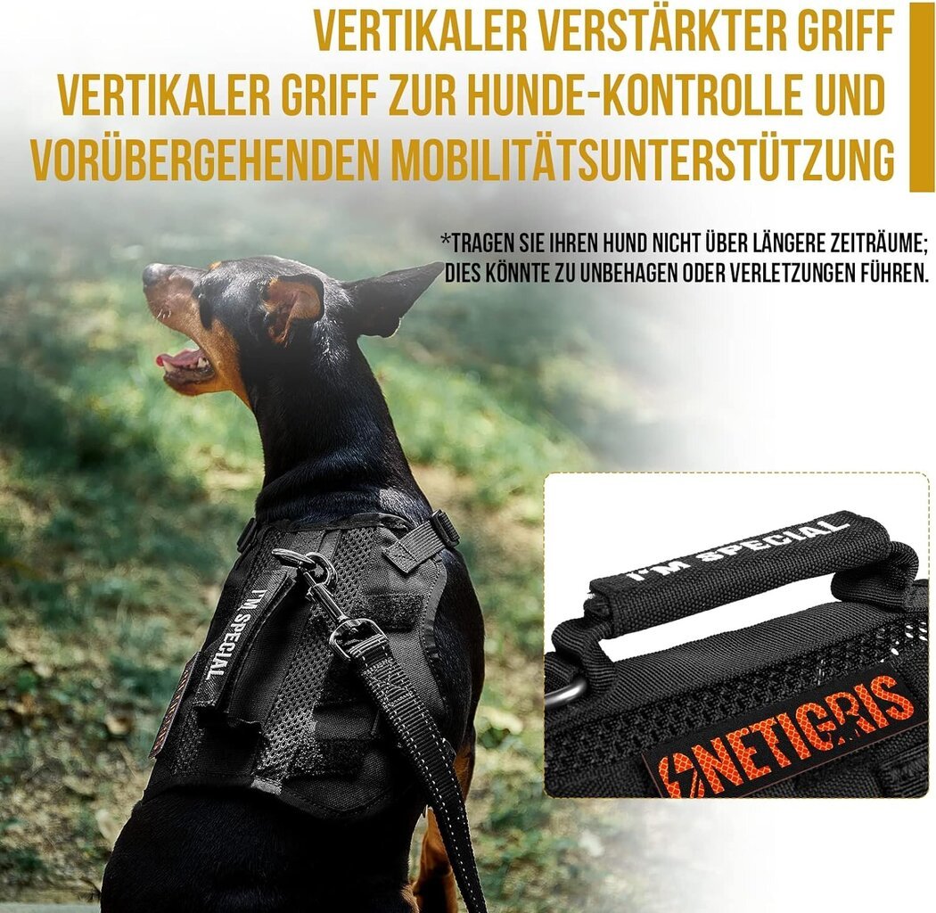 Suņu iejūga OneTigris, melns cena un informācija | Apkakles, siksnas suņiem | 220.lv