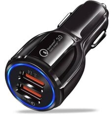 Автомобильное зарядное устройство 3.1A 2xUSB BK348 QC 3.0 Quick Charge 3.0 Nexeri, чёрное цена и информация | Зарядные устройства для телефонов | 220.lv