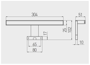 LED mēbeļu lampa Radius II 5W, 230V, IP44, 6400K цена и информация | Настенные светильники | 220.lv