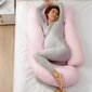 Daudzfunkcionāls grūtniecības spilvens ar Momcozy Jersey Cotton, rozā, 68 x 144 cm цена и информация | Grūtnieču spilveni | 220.lv