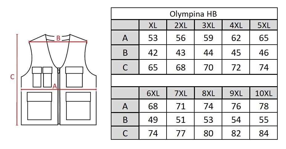 Veste vīriešiem Olympina HB15, zila cena un informācija | Vīriešu vestes | 220.lv