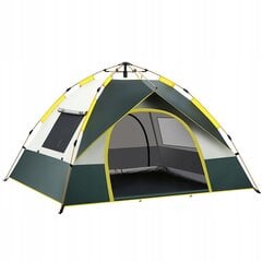 Tūristu telts 4 personām, balta/zaļa cena un informācija | Teltis | 220.lv