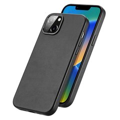 Dux Ducis Grit Leather Case for iPhone 14 Plus Elegant Faux Leather Cover (MagSafe Compatible) Black цена и информация | Чехлы для телефонов | 220.lv