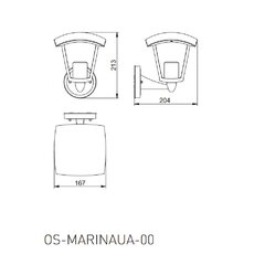 Āra dārza sienas lampa MArina , E27, MAX.20W, IP54, Melna цена и информация | Уличное освещение | 220.lv