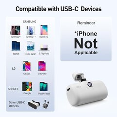 Портативное зарядное устройство iWalk USB C (не для iPhone) Power Bank со светодиодным дисплеем, белый цена и информация | Зарядные устройства Power bank | 220.lv