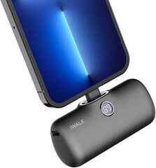 iWalk Powerbank 4800 мАч, ультракомпактный миниатюрный внешний аккумулятор, совместимый с iPhone 14 Pro Max/14 Pro/14 Plus/14/13/12/11/XR/8/7/6s, черный цена и информация | Зарядные устройства Power bank | 220.lv