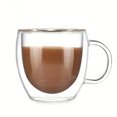 Чашка для кофе из двойного стекла, 1 шт. цена и информация | Стаканы, фужеры, кувшины | 220.lv