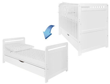 Диван-кровать 2 в 1, ящик 120x60  cm, iGLOBAL, и матрас цена и информация | Детские кроватки | 220.lv
