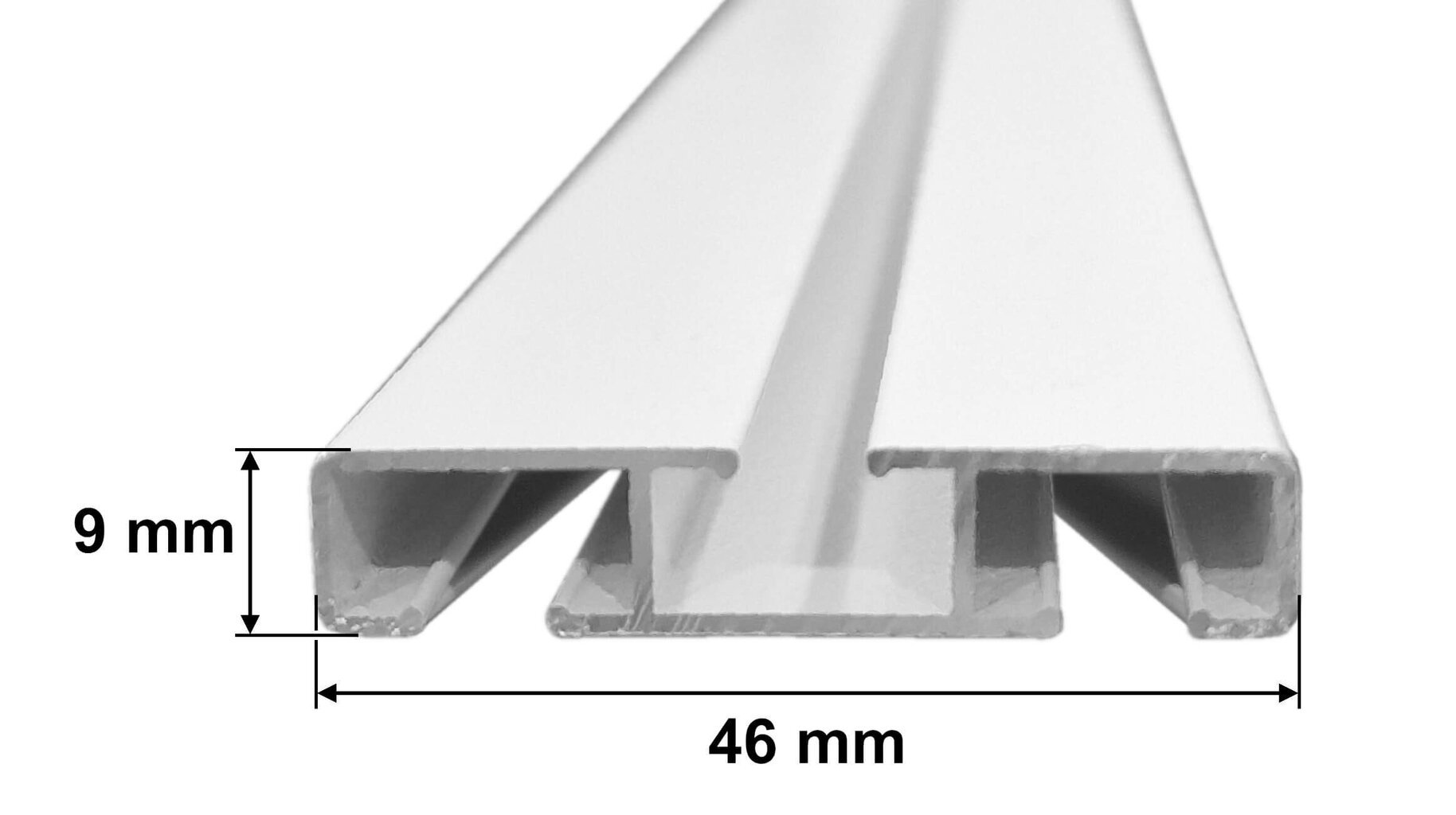 Duo slim alumīnija sliede, 180 cm, balta cena un informācija | Aizkaru stangas, karnīzes | 220.lv