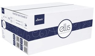 Lokšņu papīra dvieļi ELLIS Professional V, 150 loksnes, 2 kārtas, celuloze. 1 iepakojums cena un informācija | Tualetes papīrs, papīra dvieļi | 220.lv