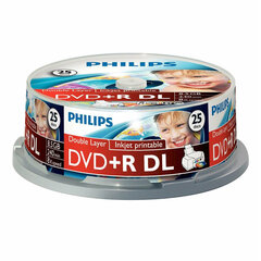 DVD+R Philips DR8I8B25F/00 (8,5 ГБ) цена и информация | Аксессуары для принтера | 220.lv
