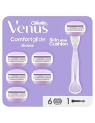 Бритвенные головки Gillette Venus Comfortglide Breeze для женщин, 6 шт. цена и информация | Косметика и средства для бритья | 220.lv