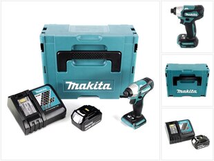 Аккумуляторная ударная отвертка Makita DTD 155 RF1J, 18 В, литий-ионный Makpac + 1х аккумулятор BL1830, 3,0 Ач + 1х зарядное устройство постоянного тока 18 с радиоуправлением цена и информация | Шуруповерты, дрели | 220.lv